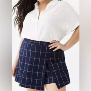 Plus Size Blue Skort w/ slit